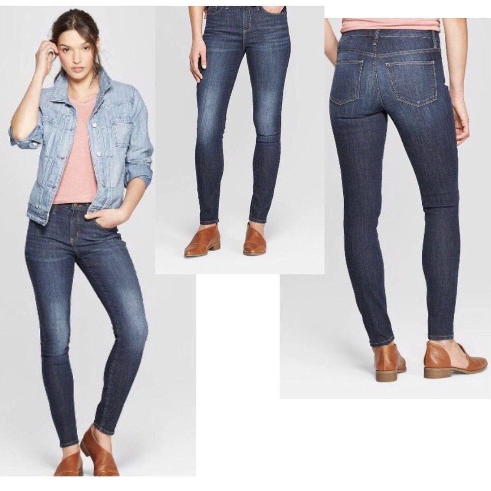 Brand New Universal Thread High Rise Med Dark Wash Skinny Jeans size 18/34 NWT
